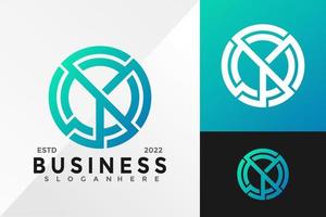 Lettre n cercle business logo design modèle d'illustration vectorielle vecteur