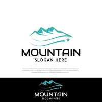 logo mountain star line illustration, icône, symbole, modèle, illustration, renforcement vecteur