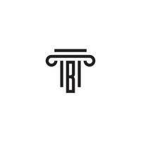 conception de logo ou d'icône de colonne et de lettre b vecteur