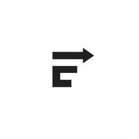 lettre e et flèche logo ou conception d'icône vecteur