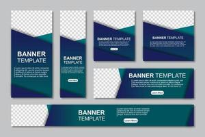 ensemble de conception de modèles de bannières Web modernes avec une place pour les photos. utilisateur de concept moderne et minimaliste pour la page Web, la bannière, l'arrière-plan. illustration vectorielle vecteur
