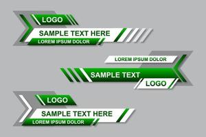conception de modèle de bannière tiers inférieur élégant moderne. ensemble graphique de bannières de tiers inférieurs d'actualités diffusées pour la télévision. titre du titre de la vidéo vectorielle vecteur