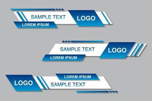 conception de modèle de bannière tiers inférieur élégant moderne. ensemble graphique de bannières de tiers inférieurs d'actualités diffusées pour la télévision. titre du titre de la vidéo vectorielle vecteur