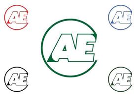 modèle de conception de logo et d'icône de lettre ae vecteur