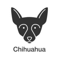 icône de glyphe de chihuahua. chi. race de chien jouet. symbole de silhouette. espace négatif. illustration vectorielle isolée vecteur