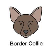 icône de couleur border collie. chien de berger écossais. illustration vectorielle isolée vecteur
