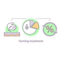 icône de concept d'investissement agricole. illustration de fine ligne d'idée d'agriculture. entreprise agricole. secteur agricole. dessin de contour isolé de vecteur