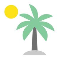 palmier avec soleil vecteur