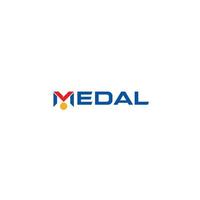 conception de logo de médaille ou de mot-symbole vecteur