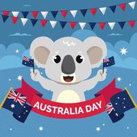 jour de l'australie avec un concept mignon de koala vecteur