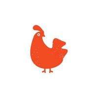 création de logo de poulet unique et mignon. Convient pour que vous puissiez l'utiliser pour le commerce alimentaire ou l'élevage de poulets vecteur