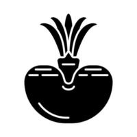 icône de glyphe de pierre vivante. lithops. cactus en fleurs. plante de galets exotiques. symbole de silhouette. espace négatif. illustration vectorielle isolée vecteur