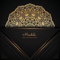 design de fond décoratif luxueux mandala doré pour islamique, ramadan, conception de bannières, affaires, salutation, carte eid, noël et conception d'affiches vecteur