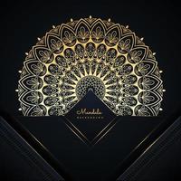 conception de fond de mandala ornemental de luxe en couleur or vecteur