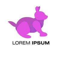 création de logo de modèle de lapin. logo minimaliste de lapin vecteur