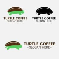 illustration vectorielle conception du logo du café tortue vecteur