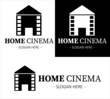 illustration vectorielle conception du logo home cinéma vecteur