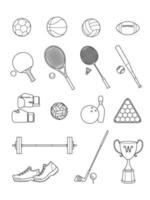 ensemble d'icônes sportives. illustrations vectorielles en ligne. vecteur