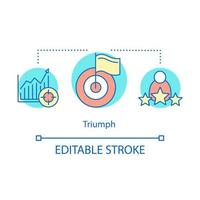 icône de concept de triomphe. illustration de la ligne mince de l'idée de victoire. réussite et réalisation des objectifs. l'amélioration des compétences et la croissance personnelle. gagnant du concours. dessin de contour isolé de vecteur. trait modifiable vecteur