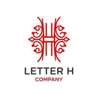 lettre de conception de logo vintage h vecteur