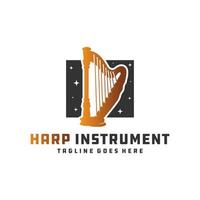 logo d'instrument de musique harpe vecteur