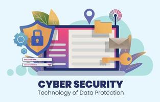 concept de cybersécurité pour la protection des données vecteur