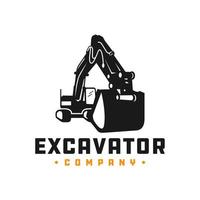 logo de l'équipement minier de l'excavatrice vecteur