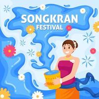 concept de festival de songkran vecteur