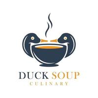 logo de nourriture de soupe de canard vecteur