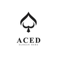 conception d'icône de logo ace pour les affaires de casino de jeux de cartes vecteur