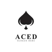 conception d'icône de logo ace pour les affaires de casino de jeux de cartes vecteur