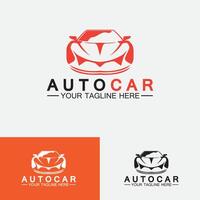 création de logo de voiture automatique avec l'icône de véhicule de voiture de sport concept silhouette.vector modèle de conception d'illustration. vecteur