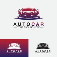 création de logo de voiture automatique avec l'icône de véhicule de voiture de sport concept silhouette.vector modèle de conception d'illustration. vecteur