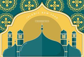 illustration vectorielle fond de nouvel an islamique vecteur