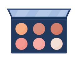 palette de maquillage objet vectoriel couleur semi-plat