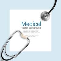 modèle médical avec stéthoscope, illustration vectorielle. vecteur