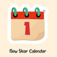 calendrier du nouvel an vecteur