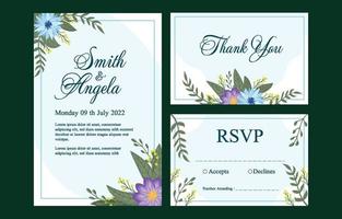 invitation de mariage floral de vecteur