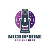 microphone de jeu ou logo de podcast vecteur