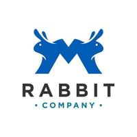 création de logo de lettre m de lapin vecteur