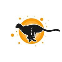 logo animal guépard en cours d'exécution vecteur