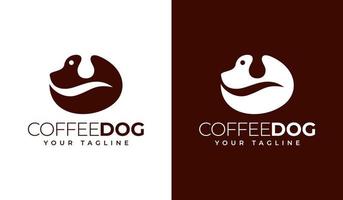 création de logo de chien de café vecteur