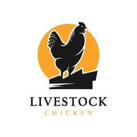 modèle de conception de logo d'élevage d'oeufs de poule vecteur