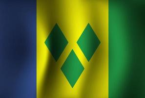 st. fond de drapeau des grenadines vincent agitant 3d. fond d'écran de la bannière de la fête nationale de l'indépendance vecteur