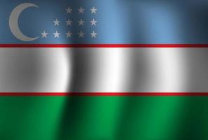 fond de drapeau de l'ouzbékistan en agitant 3d. fond d'écran de la bannière de la fête nationale de l'indépendance vecteur