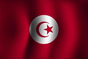 fond de drapeau tunisien agitant 3d. fond d'écran de la bannière de la fête nationale de l'indépendance vecteur