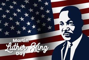 Martin Luther King jr. concept de jour avec fond de drapeau américain et illustration photo vecteur