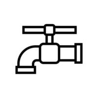 L'icône de la ligne simple de l'eau du robinet contour vectoriel