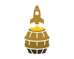 baril de miel avec lancement de fusée vecteur