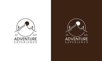 montagne et soleil pour l'inspiration de conception de logo de voyage d'aventure hipster vecteur